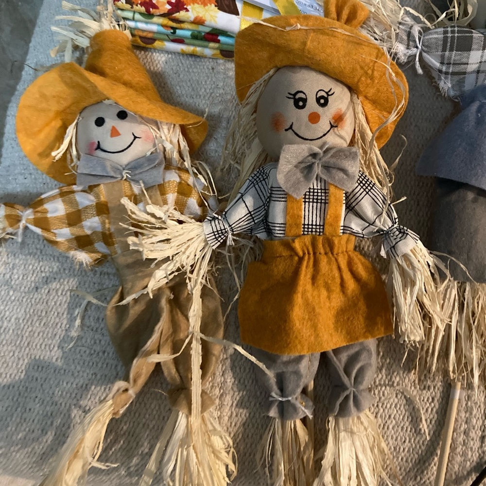 Fall Autumn Ribbon & Mini Scarecrows - Picture 4 of 7